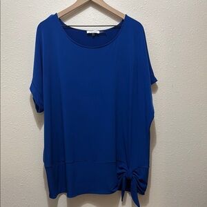 Calvin Klein Blue Women's Top with Side Knot, Size 1X